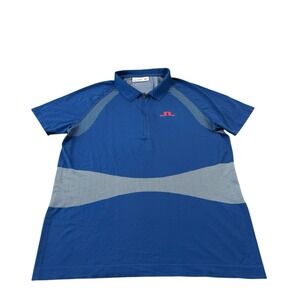 J.Lindeberg Blue Team USA Zip Performance Men's Golf Polo Size XL